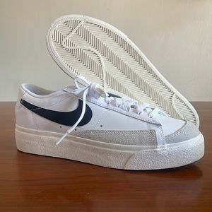 Nike Blazer Low Platform White Black Sail Grey Sneakers DJ0292-101 Women's